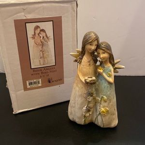 Dicksons Angels with bird nest resin figures with box
